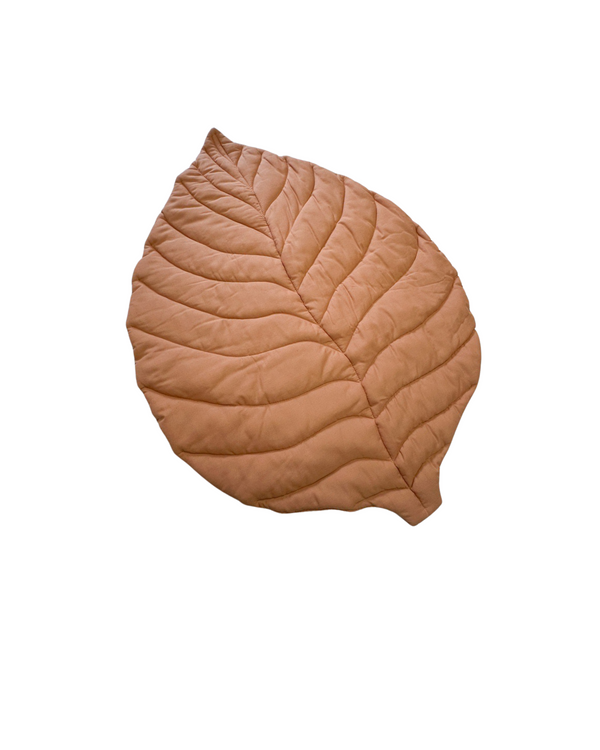Terracotta linen baby leaf play mat for tummy time on nursery floor Linen Leaf Mat | Terracotta hellolittlefox linen-leaf-mat-terracotta hellolittlefox.myshopify.com Linen Leaf Mat | Terracotta hellolittlefox linen-leaf-mat-terracotta hellolittlefox.myshopify.com