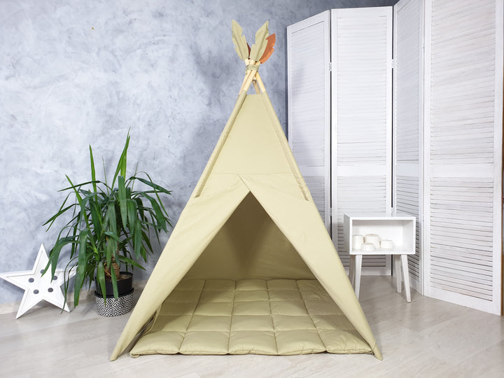 Olive green kids teepee tent in nursery Olive Green Kids Teepee Tent | Boho Play Tent for Toddler Room | Neutral Indoor Tipi Playhouse | Wigwam for Boys & Girls hellolittlefox olive-color-teepee-tent hellolittlefox.myshopify.com Olive Green Kids Teepee Tent | Boho Play Tent for Toddler Room | Neutral Indoor Tipi Playhouse | Wigwam for Boys & Girls hellolittlefox olive-color-teepee-tent hellolittlefox.myshopify.com