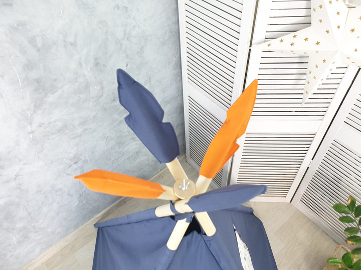 Gender-neutral kids tipi in soft tones

 Navy Blue Fox Print Teepee Tent for Kids – Indoor Play Tent for Toddlers, Pretend Play Tipi, Boys Room Decor, 1st Birthday Gift Idea, Woodland Nursery Tent hellolittlefox foxy-teepee-tent-hellolittlefox-studio hellolittlefox.myshopify.com