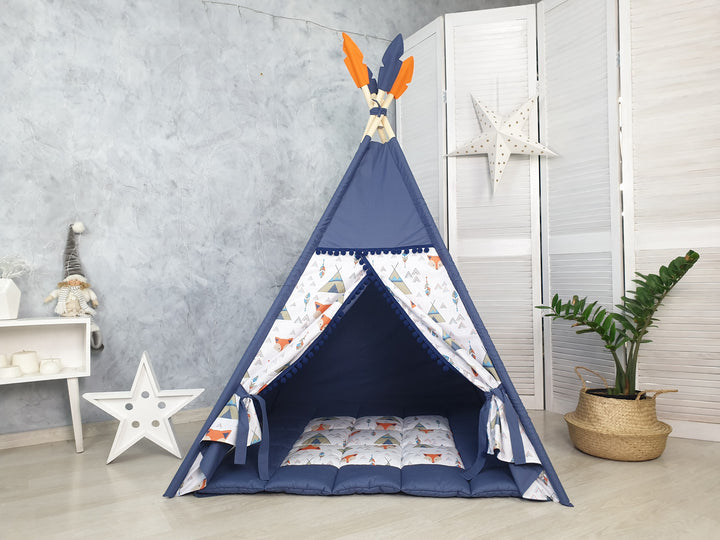 Navy Blue Fox Print Teepee Tent for Kids – Indoor Play Tent for Toddlers, Pretend Play Tipi, Boys Room Decor, 1st Birthday Gift Idea, Woodland Nursery Tent hellolittlefox foxy-teepee-tent-hellolittlefox-studio hellolittlefox.myshopify.com Navy Blue Fox Print Teepee Tent for Kids – Indoor Play Tent for Toddlers, Pretend Play Tipi, Boys Room Decor, 1st Birthday Gift Idea, Woodland Nursery Tent hellolittlefox foxy-teepee-tent-hellolittlefox-studio hellolittlefox.myshopify.com