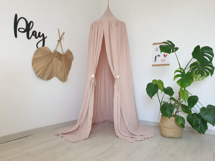 Lightweight canopy for nursery with pastel pink interior Beige & Light Pink Muslin Canopy | Crib Canopy for Baby Nursery & Playroom Decor hellolittlefox beige-with-light-pink-muslin-canopy-a-soft-and-elegant-nursery-accent hellolittlefox.myshopify.com