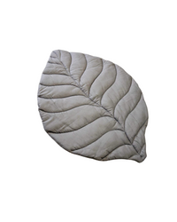 Gray linen baby play mat in leaf shape for tummy time and nursery decor Linen Leaf Mat | Gray hellolittlefox linen-leaf-mat-gray hellolittlefox.myshopify.com