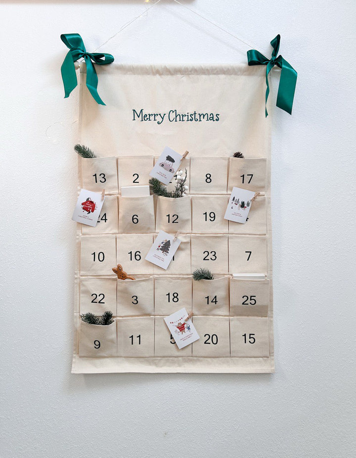 Green Personalized Canvas Advent Calendar – Custom Name Embroidery | Reusable Christmas Countdown Wall Hanging hellolittlefox green-personalized-canvas-advent-calendar-custom-name-embroidery-reusable-christmas-countdown-wall-hanging hellolittlefox.myshopify.com