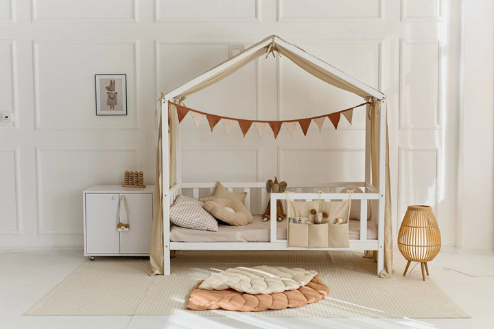 Neutral linen bed canopy for house bed setup Beige Linen Baby Canopy Curtains – Natural Comfort for Montessori and House Beds hellolittlefox linen-baby-beige-canopy-new-bed-curtains-perfect-for-montessori hellolittlefox.myshopify.com