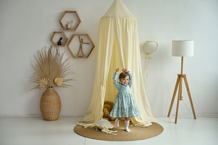 Lightweight muslin hanging tent for kids Vanilla Muslin Canopy | Crib Canopy, Hanging Kids Tent, Neutral Nursery Decor hellolittlefox muslin-reading-nook-canopy-vanilla-color-nursery-canopy-crib-cover-cozy-nursery-canopy-baldachin-baby-crib-cover-cotton-canopy hellolittlefox.myshopify.com