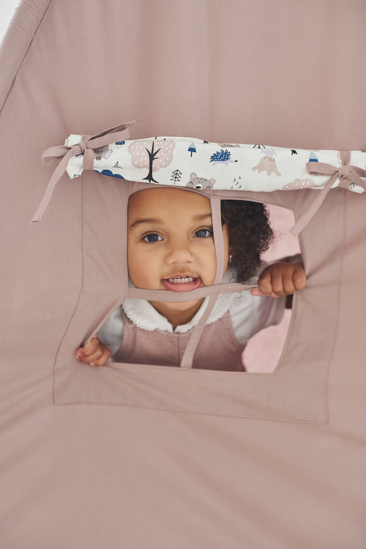 Play tent with window and stabilizing kit Dusty Brown Woodland Teepee Tent for Kids – Indoor Neutral Play Tent | Cozy Toddler Wigwam | Boys & Girls Playhouse hellolittlefox teepee-for-birthday-gift-dusty-brown-woodland-print-teepee-tent-for-kids-indoor-playhouse-playzone-with-neutral-teepee-print hellolittlefox.myshopify.com