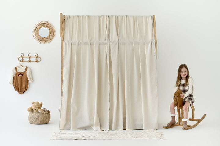 Linen toddler bed canopy with side ties Off White Linen Bed Curtains for Montessori House Bed | Neutral Canopy Curtains for Toddler or Twin Bed hellolittlefox off-white-linen-canopy-bed-curtains-aesthetic-room-decor-copy hellolittlefox.myshopify.com