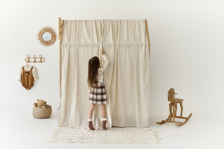 Product image from hellolittlefox - handmade item Off White Linen Bed Curtains for Montessori House Bed | Neutral Canopy Curtains for Toddler or Twin Bed hellolittlefox off-white-linen-canopy-bed-curtains-aesthetic-room-decor-copy hellolittlefox.myshopify.com