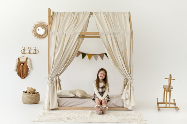 Off white linen canopy curtains for toddler house bed Off White Linen Bed Curtains for Montessori House Bed | Neutral Canopy Curtains for Toddler or Twin Bed hellolittlefox off-white-linen-canopy-bed-curtains-aesthetic-room-decor-copy hellolittlefox.myshopify.com