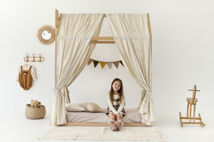Off white linen canopy curtains for toddler house bed Off White Linen Bed Curtains for Montessori House Bed | Neutral Canopy Curtains for Toddler or Twin Bed hellolittlefox off-white-linen-canopy-bed-curtains-aesthetic-room-decor-copy hellolittlefox.myshopify.com