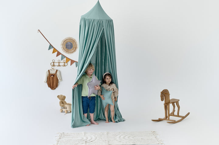 Sage green nursery canopy creating a cozy reading nook Sage Green Linen Canopy | Natural Baby Crib Canopy | Hanging Roof Canopy for Nursery & Play Corner hellolittlefox baby-crib-canopy-linen-canopy-hanging-from-roof-canopy-crib-canopy-canopy-for-crib hellolittlefox.myshopify.com