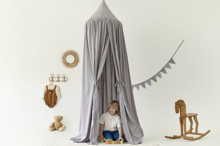Gray canopy with cotton-linen texture close-up Gray Linen Canopy | Neutral Crib Canopy for Nursery | Hanging Roof Canopy | Linen Bed Drape for Baby Room hellolittlefox linen-canopy-baby-crib-canopy-hanging-from-roof-canopy-crib-canopy-canopy-for-crib hellolittlefox.myshopify.com