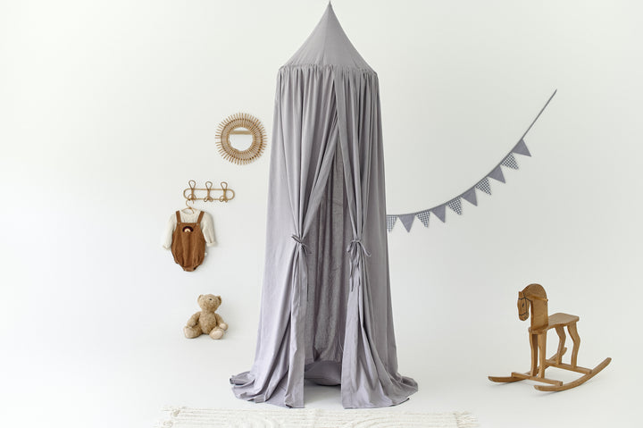Product image from hellolittlefox - handmade item Gray Linen Canopy | Neutral Crib Canopy for Nursery | Hanging Roof Canopy | Linen Bed Drape for Baby Room hellolittlefox linen-canopy-baby-crib-canopy-hanging-from-roof-canopy-crib-canopy-canopy-for-crib hellolittlefox.myshopify.com