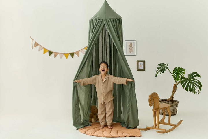 Khaki linen crib canopy hanging from ceiling Khaki green Linen Canopy for Nursery | Hanging Crib Canopy | Boho Bed Drape for Baby Room or Play Corner hellolittlefox khaki-linen-canopy-for-nursery-hanging-crib-canopy-boho-bed-drape-for-baby-room-or-play-corner hellolittlefox.myshopify.com