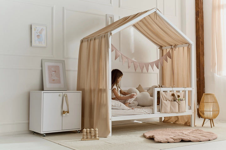 Montessori linen canopy curtain for sleep and play Pale Pink Linen Baby Canopy Curtains – Soft Linen Bed Curtains for Montessori & House Beds hellolittlefox light-pink-linen-baby-canopy-new-bed-curtains-perfect-for-montessori hellolittlefox.myshopify.com