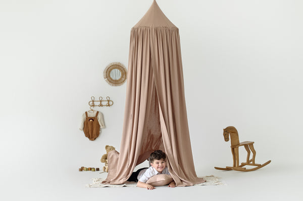 Taupe Linen Canopy | Baby Crib Canopy, Hanging Roof Canopy, Crib Canopy, Canopy for Crib