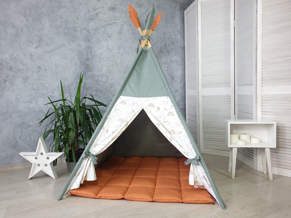 Kids Play Teepee Tent | 1st birthday gift, Playhouse for Kids, Wigwam, Tipi, Kids Playhouse, Indoor Playzone, Neutral Teepee print