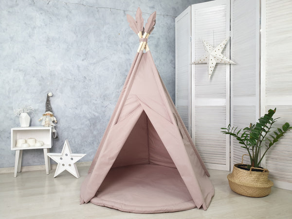 Teepee tent for kids , playhouse for kids , wigwam , tipi , kids playhouse , indoor playzone , neutral teepee print ,  taupe color teepee