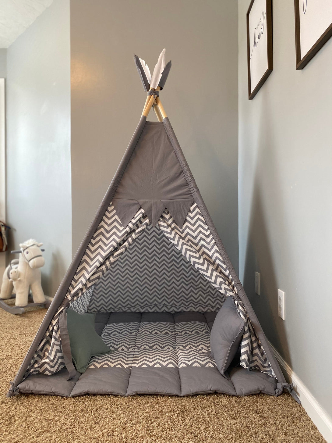 Adorable toddler tent, a delightful addition to any playroom, ideal as a personalized birthday gift for kids.