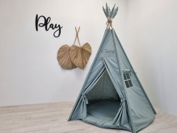 Neutral colors teepee tent for kids, ideal for boys and girls indoor play