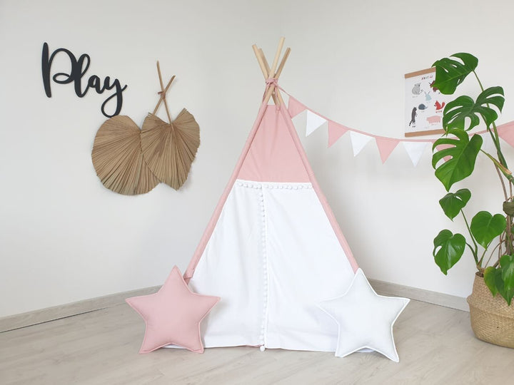 Girly teepee print playhouse, light pink wigwam for kids&#39; indoor playzone