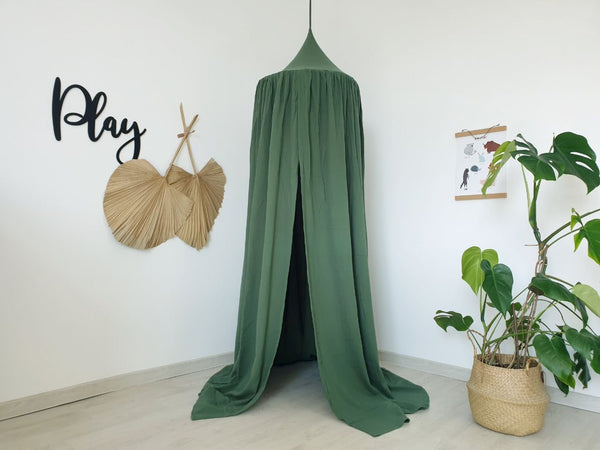 Dark green #3 MUSLIN canopy , nursery canopy , cotton crib cover , cozy nursery canopy , baldachin , baby crib cover , cotton canopy