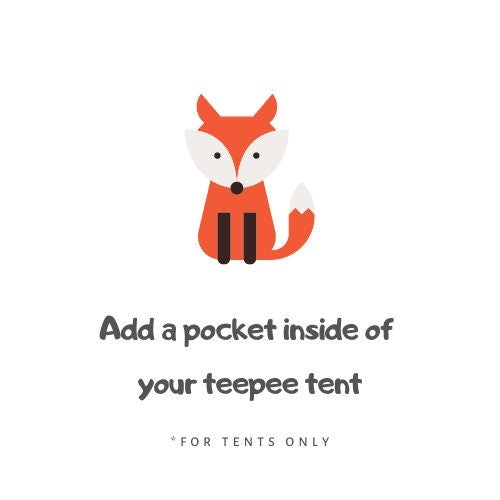 Add a pocket for books and toys inside of your teepee tent