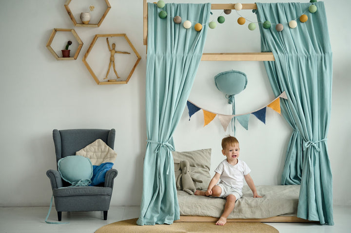 Boho-inspired Toddler Bed Canopy: Add a touch of whimsy to your child&#39;s sleep space.