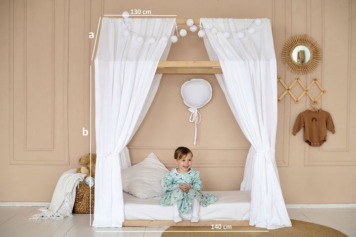 Soft Muslin Baby Bed Canopy: Nurture sweet dreams in organic comfort.