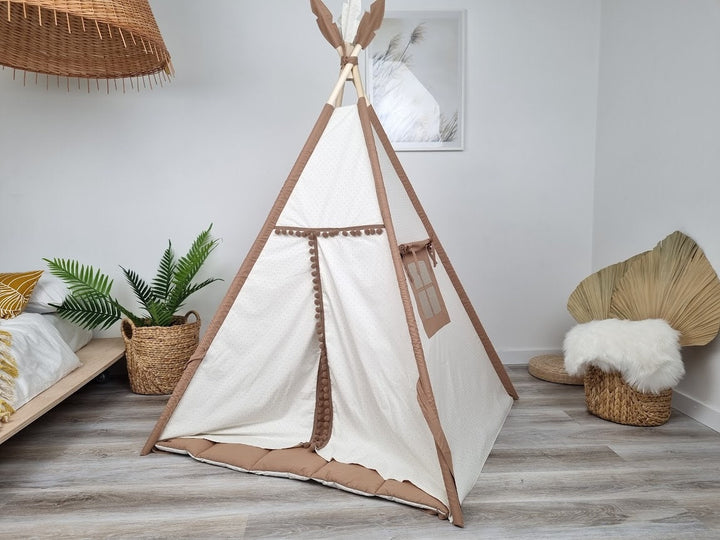 Kids teepee tent in a cozy setting