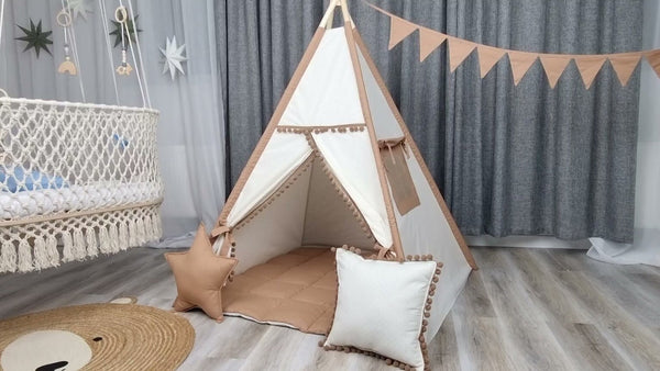 Play Tents & Playhouses | Kids Teepee Play Tent, Children's Tipi Zelt Kinder, Pretend Play Tent, Playhouse, Play Tent for Kids