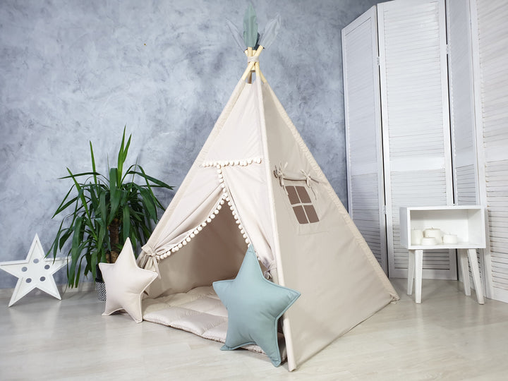 Cozy kids teepee with mat, perfect play teepee for boys and girls