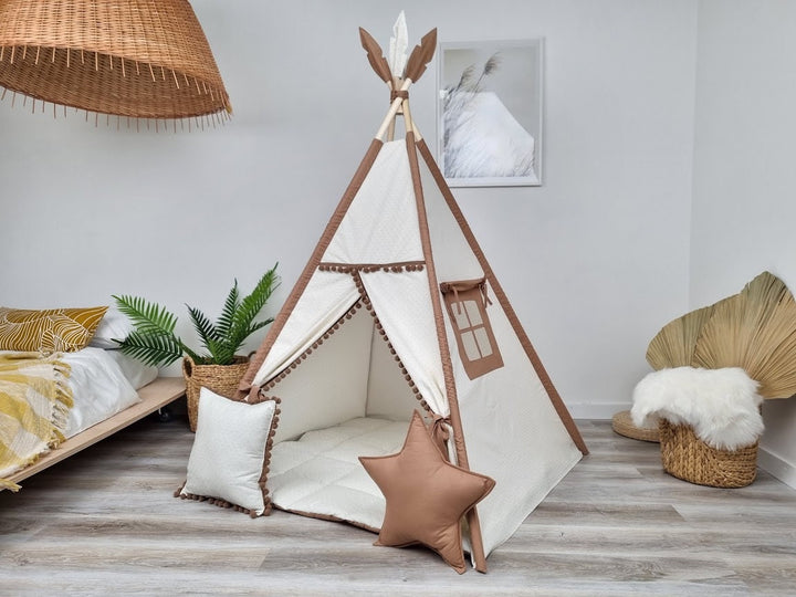 Kids teepee play tent with fun patterns