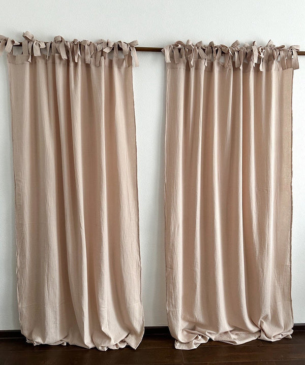 Beige Window curtains , Bohemian curtains , 2 panels curtains , Nursery curtains , Window treatments , Curtain panels , Custom curtains