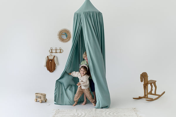 Sage green Baby crib canopy | Linen canopy | Hanging from roof canopy, Crib canopy, Canopy for crib