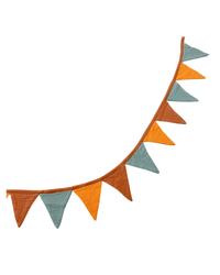 Muslin Bunting Garland | Brown/SegeGreen/Mustard - hellolittlefox