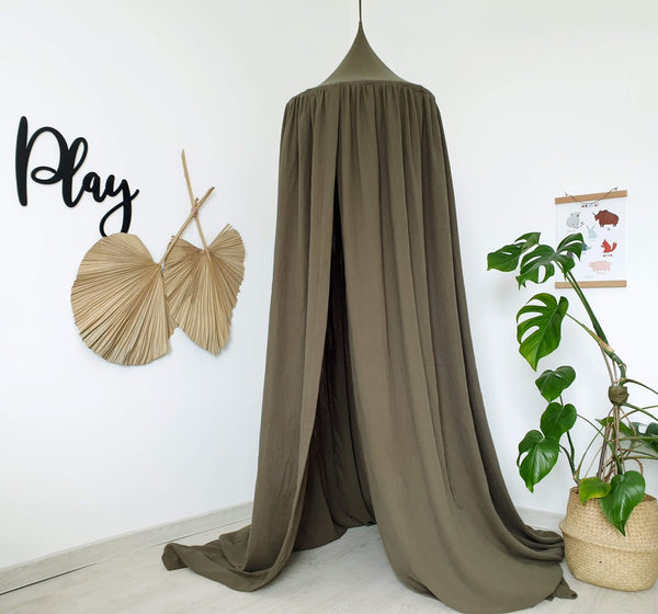 Khaki Green Muslin Canopy: A Stylish and Functional Nursery Essential