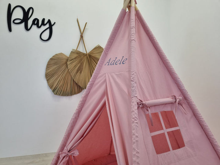 Neutral pink tipi zelt kinder Pale Pink 5-Pole Kids Teepee Tent | Round Base Playhouse | Soft Cotton Wigwam for Toddlers | Indoor Tipi Tent | Montessori Nursery Decor hellolittlefox kids-tent-teepee-tent-for-kids-playhouse-wigwam-tipi-kids-playhouse-indoor-playzone-teepee-print-powder-pink-color-teepee hellolittlefox.myshopify.com