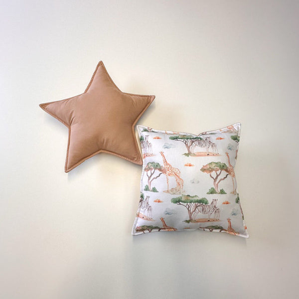 two pillows 1 dusty brown star and 1 square pillow hellolittlefox add-1-green-star-and-1-square-pillow hellolittlefox.myshopify.com