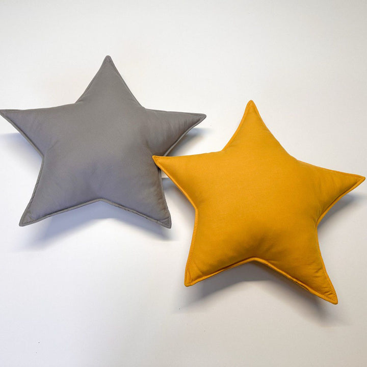 star pillow 2 stars pillows |Gray & Mustard hellolittlefox add-2-stars-pillows-gray-mustard hellolittlefox.myshopify.com