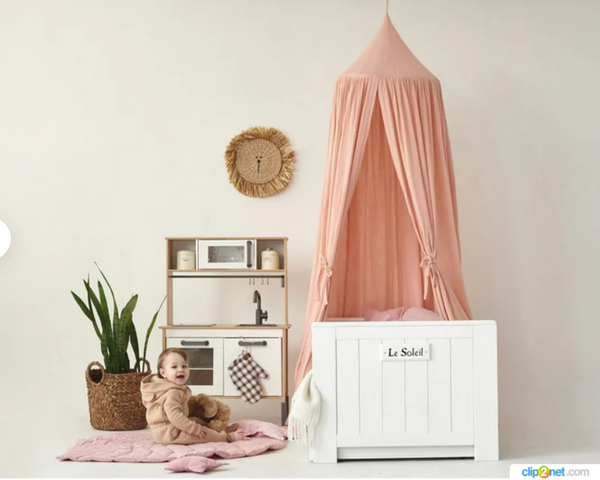 Pale pink Muslin canopy -crib cover | Hello Little Fox Studio |