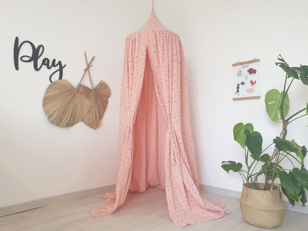 Floral pink Muslin canopy -crib cover | Hello Little Fox Studio |